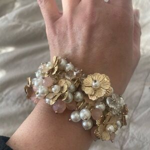 J.Crew Gold and White Pearl Bracelet